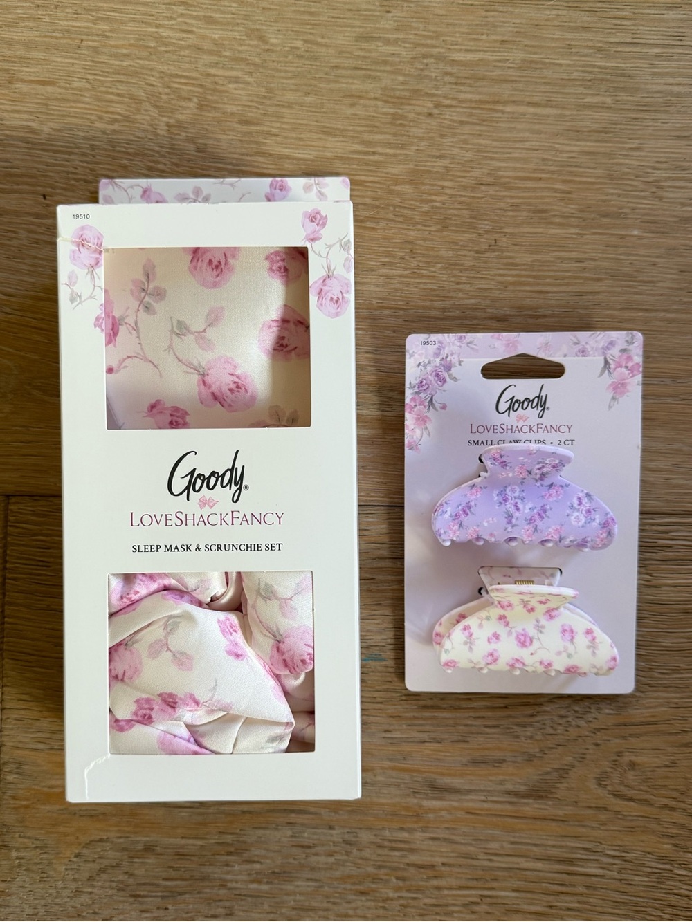 LoveShackFancy x Target Sleep Mask & Hair Clip Set - Pink Chantilly